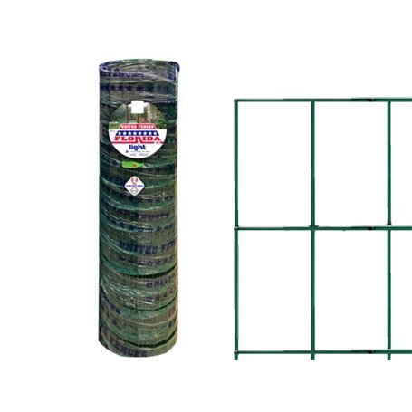 1PZ Rete per recinzione Elettrosaldata zincata e plastificata Verde Maglia 76x63 mm Filo Ø 2,0 mm rotolo 25 mt H cm 84