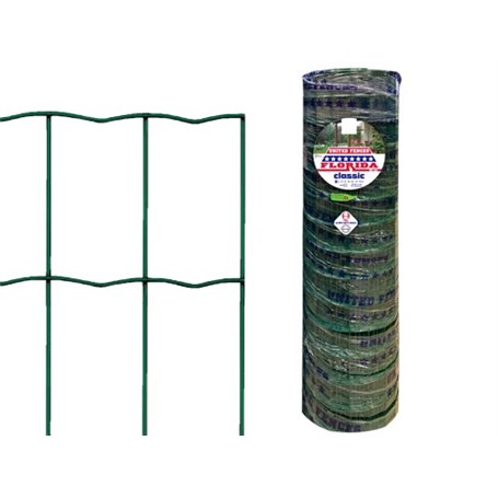 1PZ Rete per recinzione Elettrosaldata zincata e plastificata Verde Maglia 76x51 mm Filo Ø 2,0 mm rotolo 25 mt H cm 198