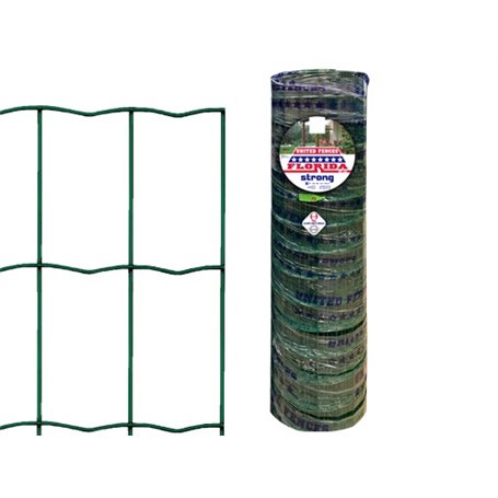 1PZ Rete per recinzione Elettrosaldata zincata e plastificata Verde Maglia 76x51 mm Filo Ø 2,7 mm rotolo 25 mt H cm 122