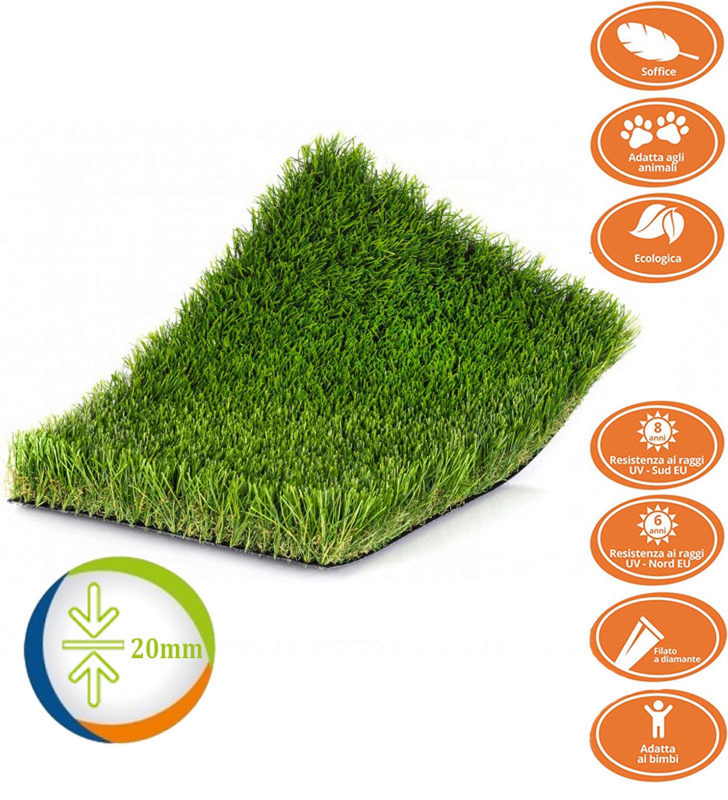 1PZ Prato Sintetico Artificiale 1x4mt 4mq spessore 20mm fondo drenante Manto erboso/Tappeto erba finta 4 sfumature realistico — Prati sintetici — rif. FERX.ERBSIN.4.STOCK — foto 3 1PZ Prato Sintetico Artificiale 1x4mt 4mq spessore 20mm fondo drenante Manto erboso/Tappeto erba finta 4 sfumature realistico — Prati sintetici — rif. FERX.ERBSIN.4.STOCK — foto 3