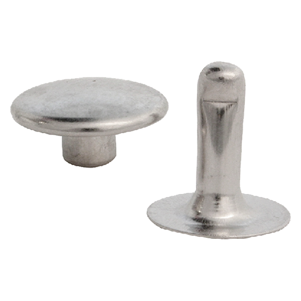 1PZ RIVETTO NICHELATO CON TESTA MASCHIO/FEMMINA N. 33  - pz 50 — Rivetti — rif. FERX.41750NLM