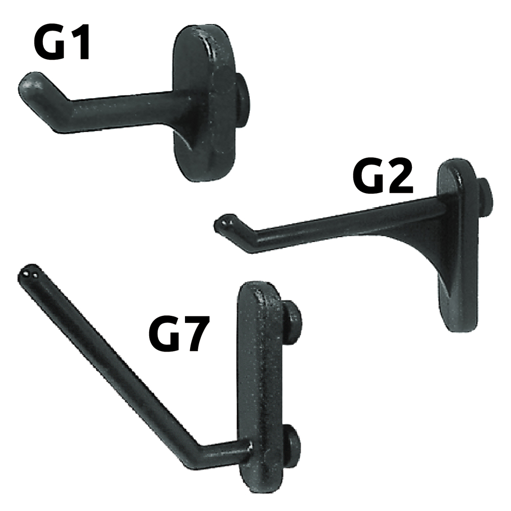 1PZ GANCIO IN NYLON PER PANNELLI PORTAUTENSILI G1 - pz 10 — Casalinghi e organizzazione — rif. FERX.50600NLM