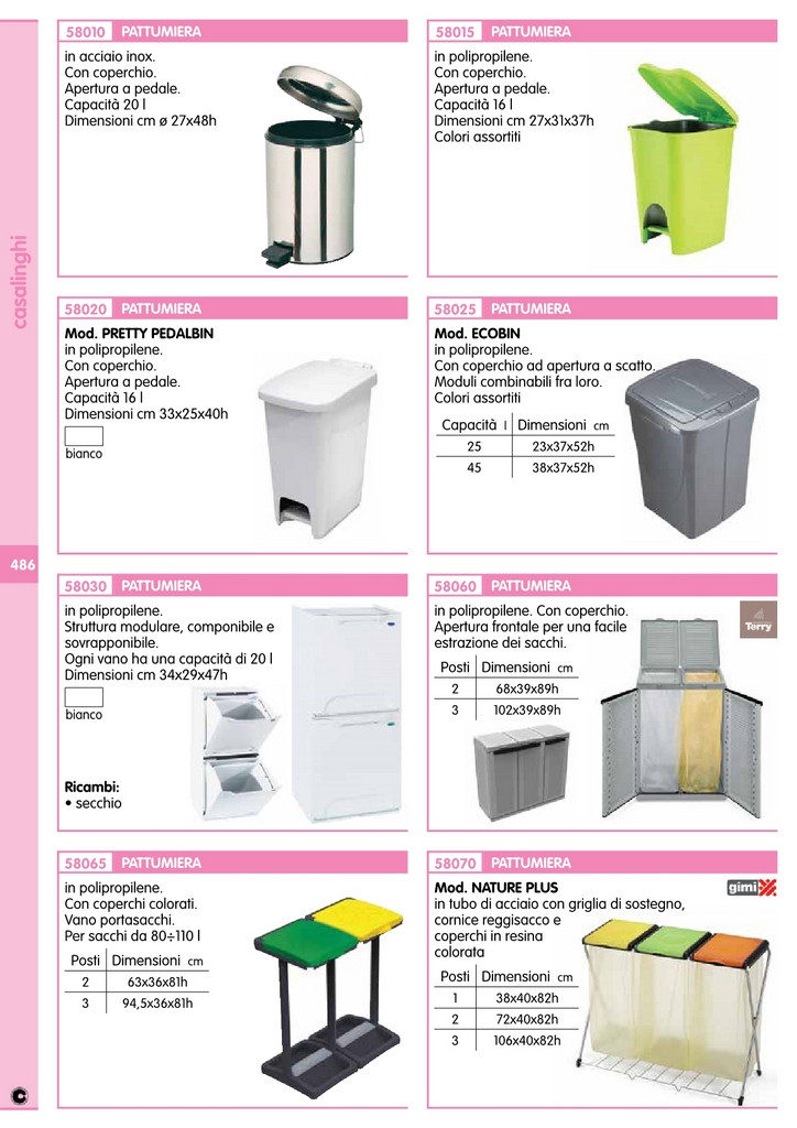 Pattumera Modulare con Secchiello 20 L Bianco — rif. FERX.5989.STOCK — foto 2
