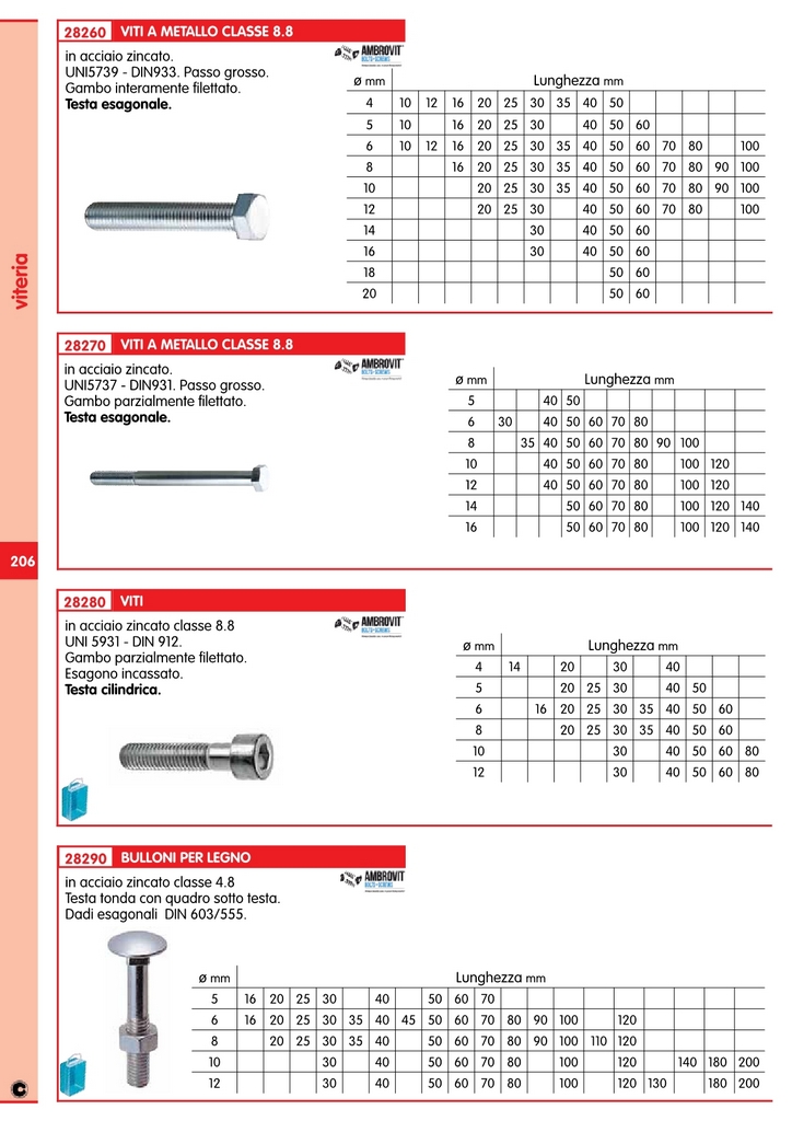 200PZ Bullone in Acciaio,gambo Filettato,testa Esagonale UNI-5739 8X25 MM — Bulloni, dadi e rondelle — rif. FERX.18470.STOCK — foto 2 200PZ Bullone in Acciaio,gambo Filettato,testa Esagonale UNI-5739 8X25 MM — Bulloni, dadi e rondelle — rif. FERX.18470.STOCK — foto 2