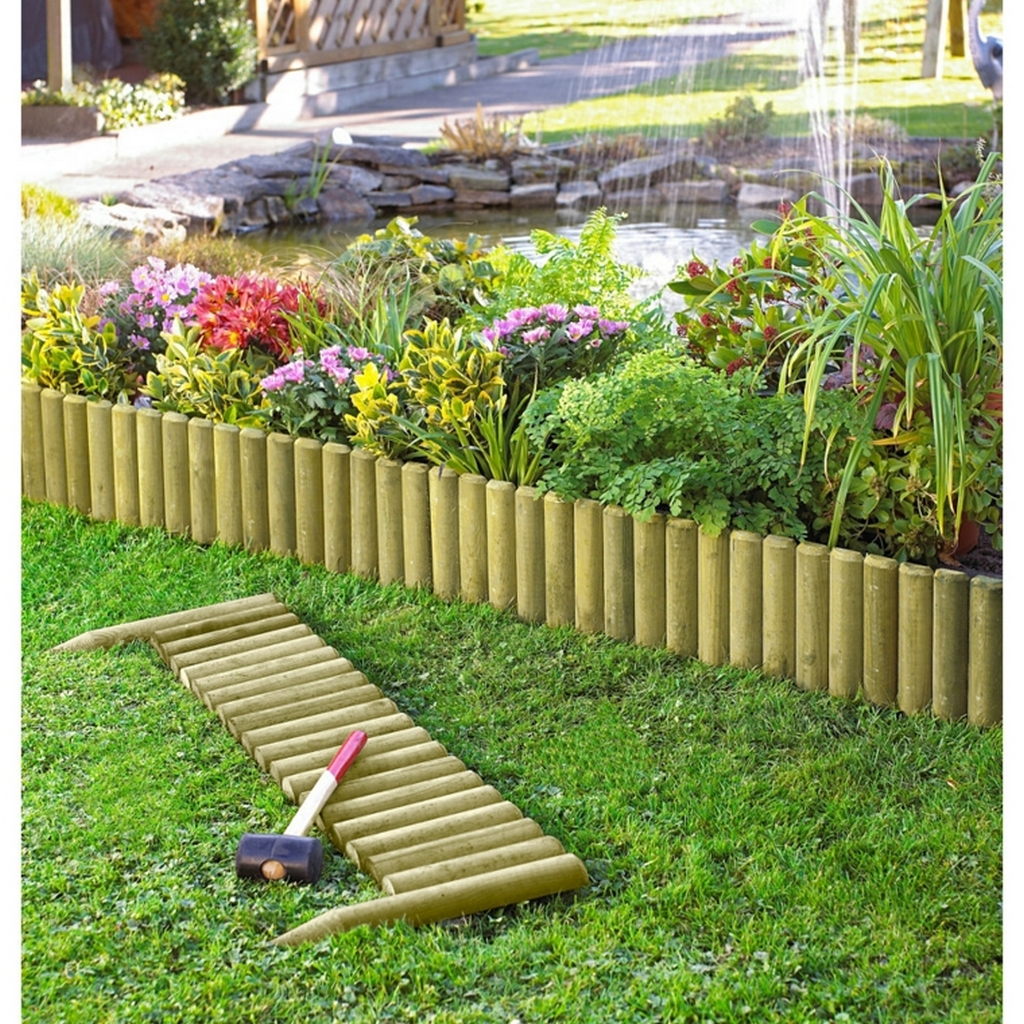 BORDURA AIUOLE FLESSIBILE LEGNO PINO IMPREGNATO Ø 5 CM 20X250 H GIARDINO — rif. FERX.PALI.27.STOCK.S — foto 2