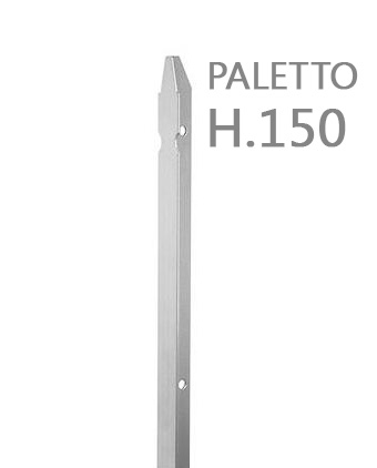 Paletto a T altezza 150 CM sezione mm 30x30x3 ZINCATO Palo Colore ZINCO da GIARDINO recinzione in ferro — Pali e paletti — rif. FERX.MI.63.STOCK.S