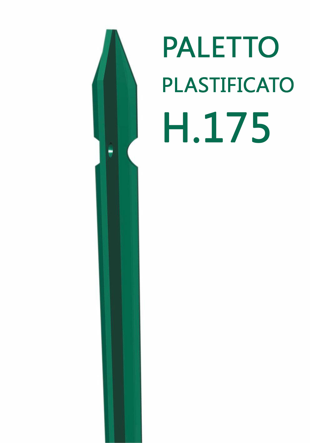 PALETTO A "T" SEZIONE MM 30X30X3 ALTEZZA 175 CM PLASTIFICATO VERDE PER RECINZIONI — Reti e recinzioni — rif. FERX.4189.STOCK.S PALETTO A "T" SEZIONE MM 30X30X3 ALTEZZA 175 CM PLASTIFICATO VERDE PER RECINZIONI — Reti e recinzioni — rif. FERX.4189.STOCK.S
