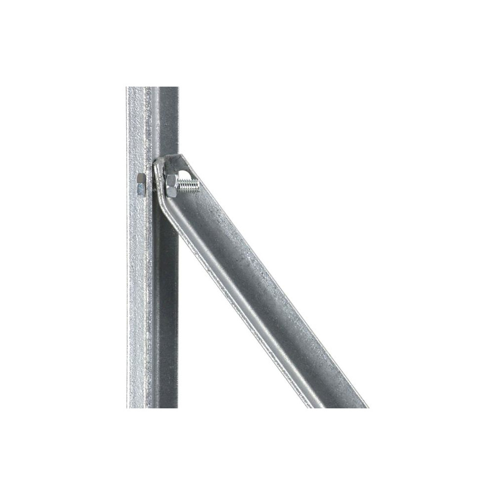 Saetta di sostegno a L H 125 CM 25x25x3 mm ZINCATA per paletti in ferro a T da H 150 | recinzioni da GIARDINO — rif. FERX.MI.85.STOCK.S — foto 2