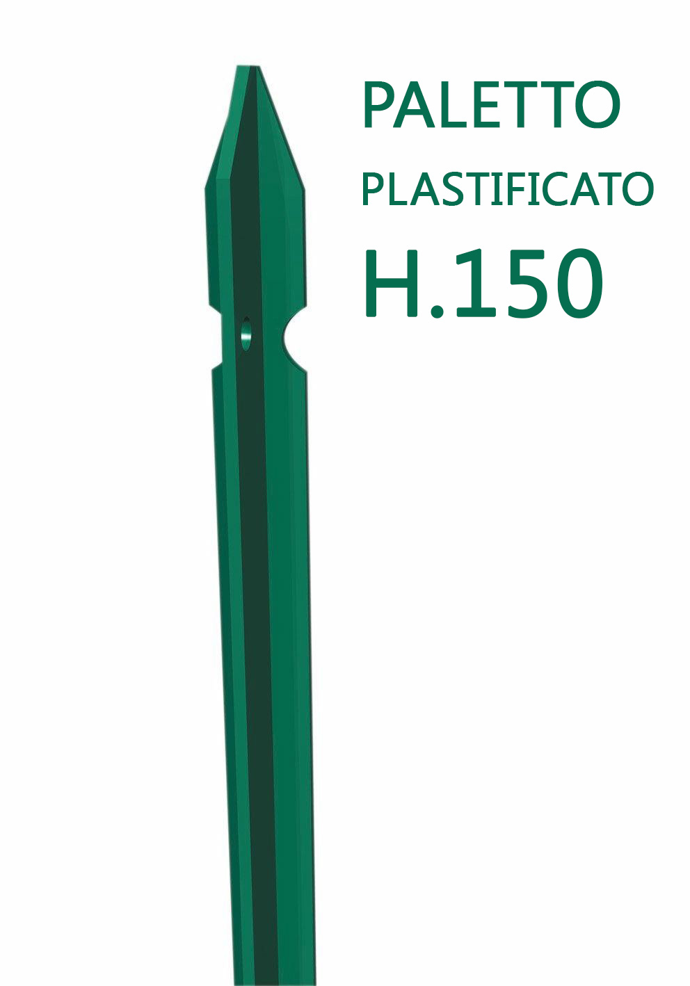 Paletto a T altezza 150 CM sezione mm 30x30x3 PLASTIFICATO Palo Verde da GIARDINO recinzione in ferro — Pali e paletti — rif. FERX.MI.45.STOCK.S Paletto a T altezza 150 CM sezione mm 30x30x3 PLASTIFICATO Palo Verde da GIARDINO recinzione in ferro — Pali e paletti — rif. FERX.MI.45.STOCK.S
