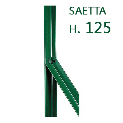 Saetta di sostegno a L H 125 CM 25x25x3 mm PLASTIFICATA per paletti in ferro a T da H 150 | recinzioni da GIARDINO — rif. FERX.MI.79.STOCK.S