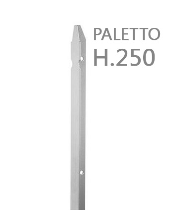 Paletto a T altezza 250 CM sezione mm 30x30x3 ZINCATO Palo Colore ZINCO da GIARDINO recinzione in ferro — Pali e paletti — rif. FERX.MI.71.STOCK.S