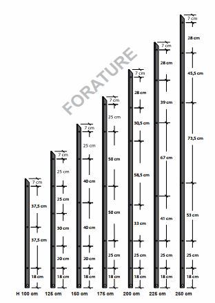 Paletto a T altezza 125 CM sezione mm 30x30x3 ZINCATO Palo Colore ZINCO da GIARDINO recinzione in ferro — Pali e paletti — rif. FERX.MI.109.STOCK.S — foto 4
