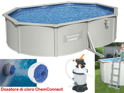 PISCINA OVALI HYDRIUM BESTWAY 56586 500X360XH120 CM. CAPACITÀ 16.296 LT. PISCINA OVALI HYDRIUM BESTWAY 56586 500X360XH120 CM. CAPACITÀ 16.296 LT.