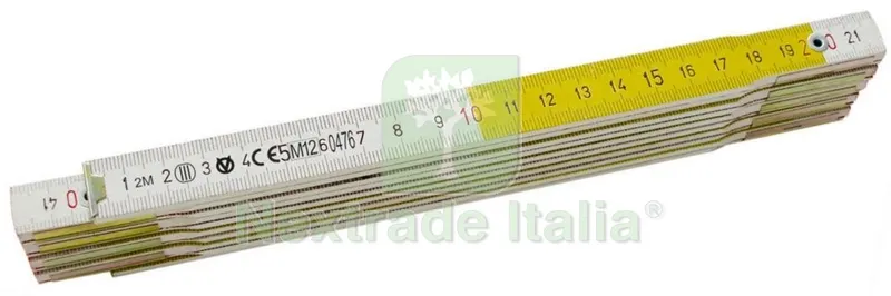 12PZ DOPPIO METRO BIANCO/GIALLO 10 ASTE DA 16 MM — Misurazione e taglio manuale — rif. FERX.10262