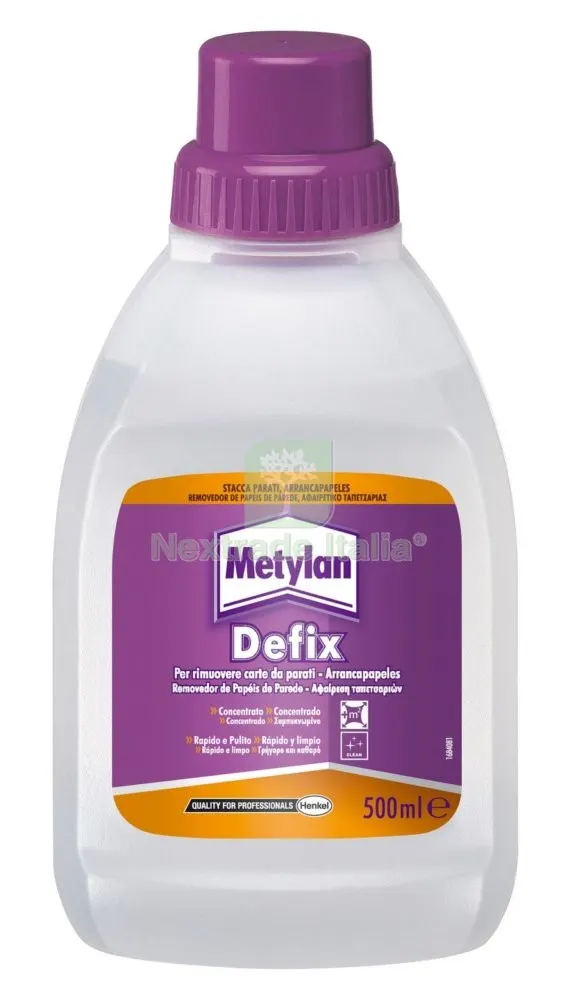 LIQUIDO DISTACCANTE METYLAN DEFIX FLACONE DA ML.500 — Diluenti e solventi — rif. FERX.10352 LIQUIDO DISTACCANTE METYLAN DEFIX FLACONE DA ML.500 — Diluenti e solventi — rif. FERX.10352