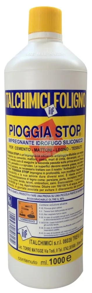 IMPREGNANTE IDROFUGO "PIOGGIA STOP" LT.1 — Vernici e smalti — rif. FERX.13928 IMPREGNANTE IDROFUGO "PIOGGIA STOP" LT.1 — Vernici e smalti — rif. FERX.13928