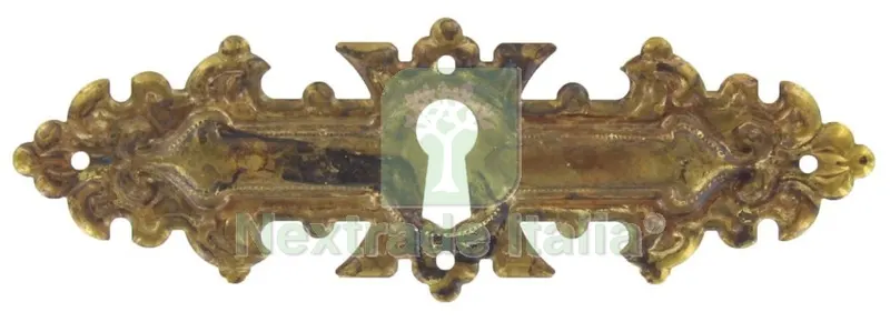 25PZ BOCCHETTA ANTICHIZZATA ART.30692 MM.114X38 OTTONE ANTICO — Maniglie e pomelli — rif. FERX.26075