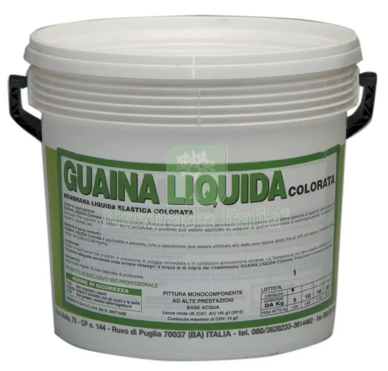 GUAINA LIQUIDA RESINOSA GRIGIA KG. 5 — Impermeabilizzanti e idrofughi — rif. FERX.37191 GUAINA LIQUIDA RESINOSA GRIGIA KG. 5 — Impermeabilizzanti e idrofughi — rif. FERX.37191