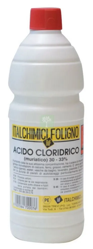 12PZ ACIDO MURIATICO "PURO" AL 33% LT.1 — Diluenti e solventi — rif. FERX.37677