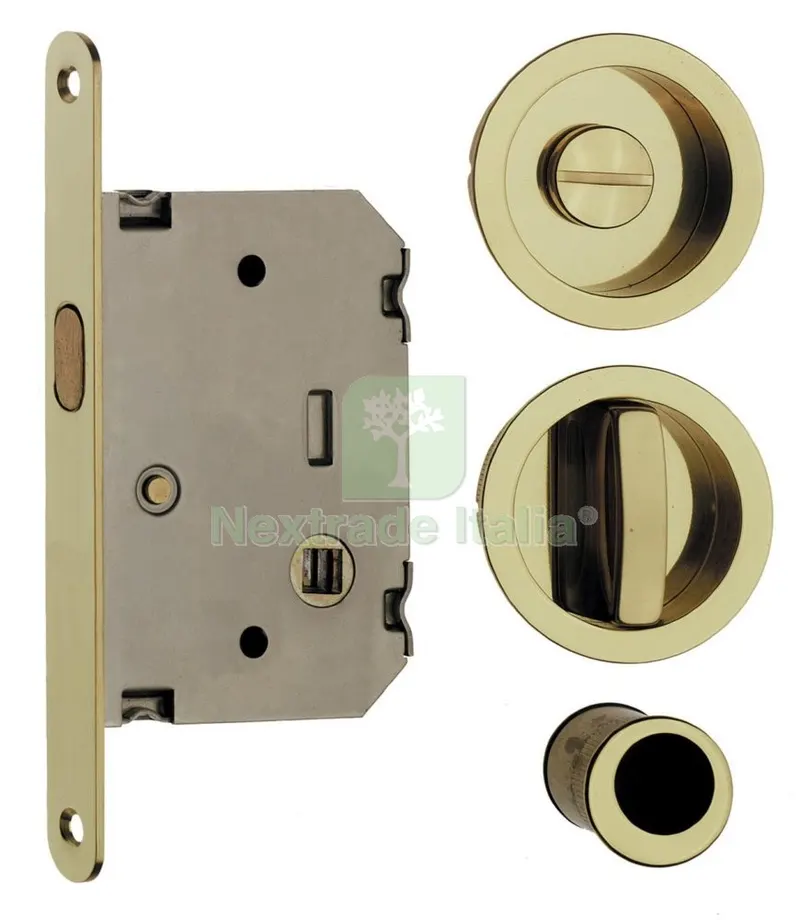 KIT X PORTE SCORREVOLI CON NOTOLINO ,SCOMPARSA TOT. CROMO SATINATO — Ferramenta porte e finestre — rif. FERX.38931