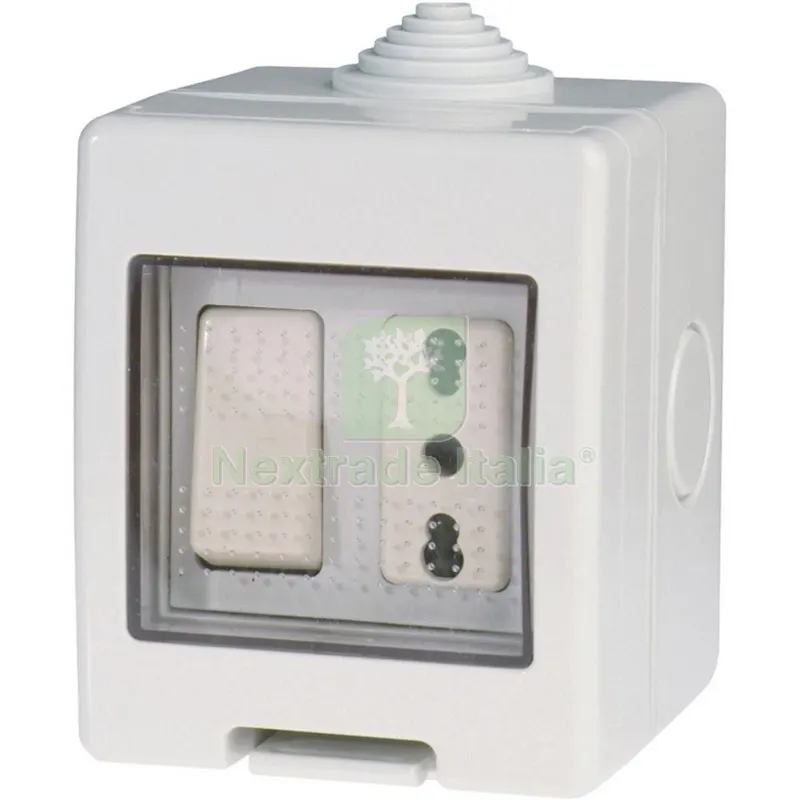 POLYPOOL PP0168X CASSETTA PER ESTERNO IP55 CON PULSANTE+PRESA BIPASSO — Casalinghi e organizzazione — rif. FERX.3963