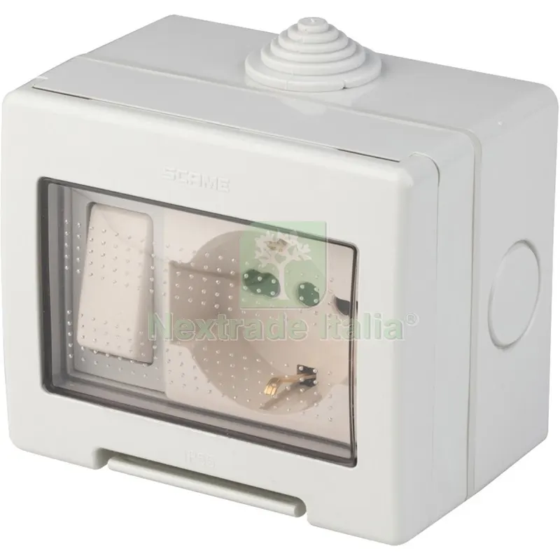 POLYPOOL PP0170X CASSETTA ESTERNO IP55 CON PULSANTE+PRESA BIPASSO SCHUKO — Casalinghi e organizzazione — rif. FERX.3970