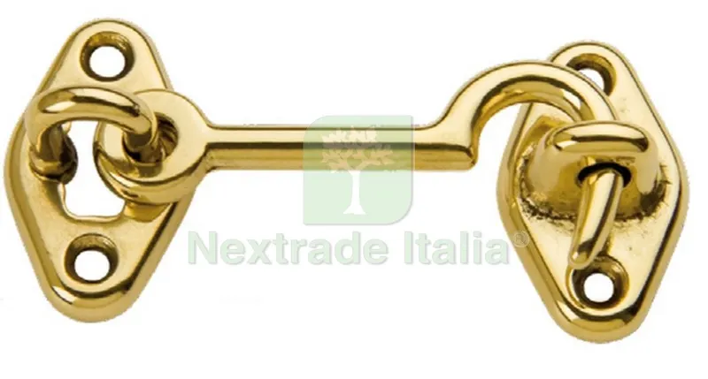 25PZ GANCI FERMAFINESTRE OTTONE MM. 60 — Ferramenta porte e finestre — rif. FERX.4311