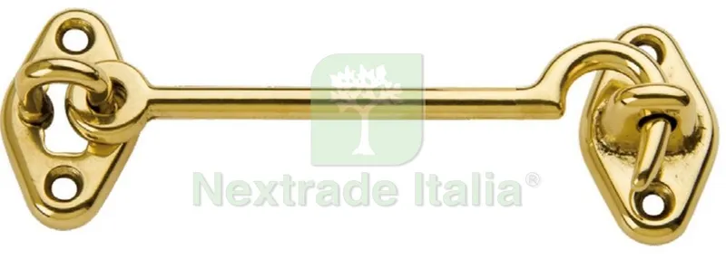 25PZ GANCI FERMAFINESTRE OTTONE MM.100 — Ferramenta porte e finestre — rif. FERX.4313