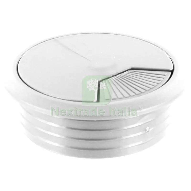 20PZ BOCCHETTA PASSACAVI D.MM.60 IN PLASTICA BIANCO — Minuteria metallica — rif. FERX.500021
