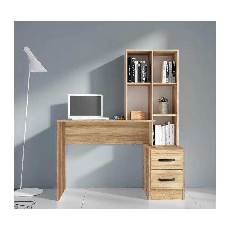 Kit Scrivania 2 Cassetti +LIBRERIA Rovere BAR. CM.117X50X143 — Arredo — rif. FERX.501000