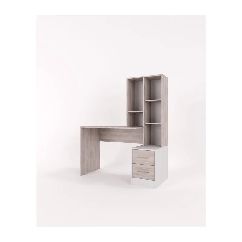 Kit Scrivania 2 Cassetti +LIBRERIA Rovere GR./BIANCO CM.117X50X143 — Arredo — rif. FERX.501001 Kit Scrivania 2 Cassetti +LIBRERIA Rovere GR./BIANCO CM.117X50X143 — Arredo — rif. FERX.501001