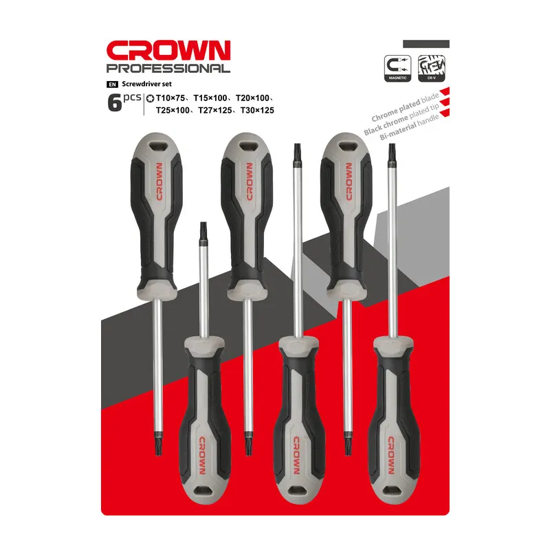 6PZ Crown Set 6 PZ Cacciaviti Torx Assortiti CPHDS-.ATX6 — Cacciaviti e giraviti — rif. FERX.502718 6PZ Crown Set 6 PZ Cacciaviti Torx Assortiti CPHDS-.ATX6 — Cacciaviti e giraviti — rif. FERX.502718