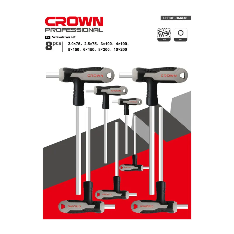 Crown Serie Chiave Esagonale 8 PZ CPHOH-HMAX8 — Chiavi e bussole — rif. FERX.502721 Crown Serie Chiave Esagonale 8 PZ CPHOH-HMAX8 — Chiavi e bussole — rif. FERX.502721