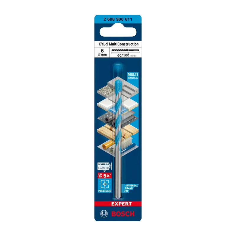 5PZ BOSCH-A PUNTA MULTICONSTRUCTION CYL-9 6X60/100 MM — Punte, frese e dischi — rif. FERX.503367