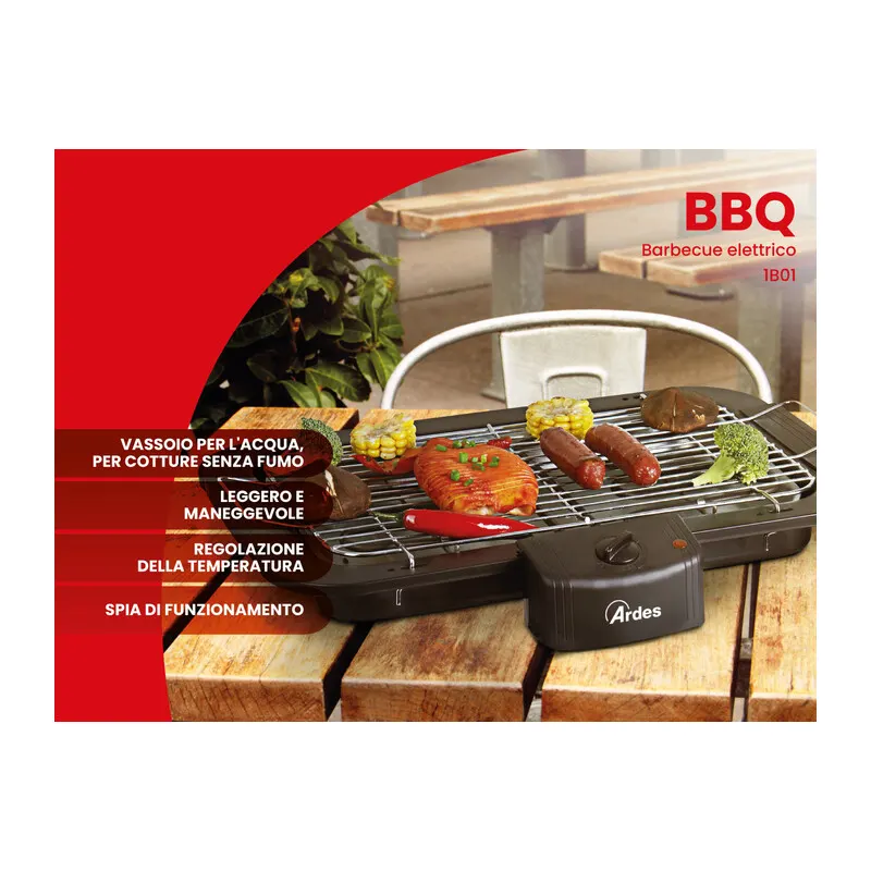 Barbecue Elettrico Portatile Ardes 2200W — Tempo libero outdoor — rif. FERX.503684 Barbecue Elettrico Portatile Ardes 2200W — Tempo libero outdoor — rif. FERX.503684