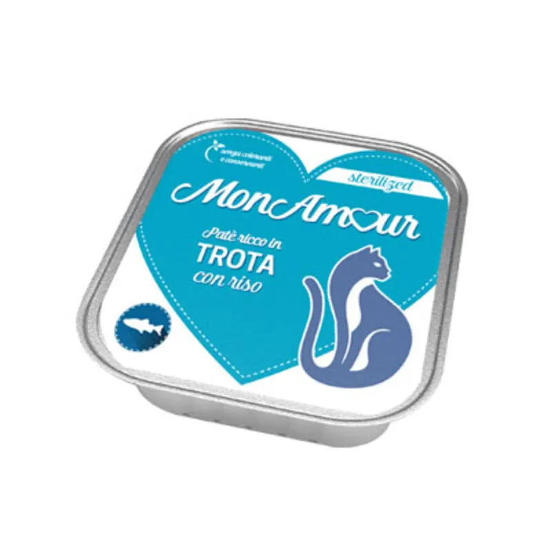 34PZ Cibo Gatto Monamour 100 G Sterilized Pate Trota NEW — Gatti — rif. FERX.504637 34PZ Cibo Gatto Monamour 100 G Sterilized Pate Trota NEW — Gatti — rif. FERX.504637