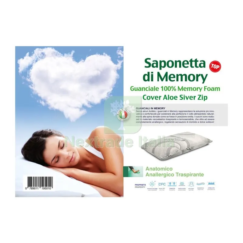 GUANCIALE ALOE SILVER MEMORY FOAM SAPONETTA H.15 — Reti e recinzioni — rif. FERX.506077 GUANCIALE ALOE SILVER MEMORY FOAM SAPONETTA H.15 — Reti e recinzioni — rif. FERX.506077