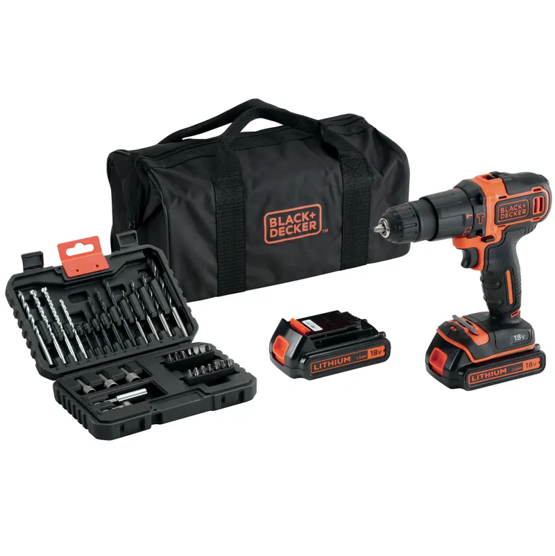 Trapano B+D con 2BATTERIE 18VP 1,5AH Modello BDCHD18BS32 — Trapani e avvitatori — rif. FERX.52034 Trapano B+D con 2BATTERIE 18VP 1,5AH Modello BDCHD18BS32 — Trapani e avvitatori — rif. FERX.52034