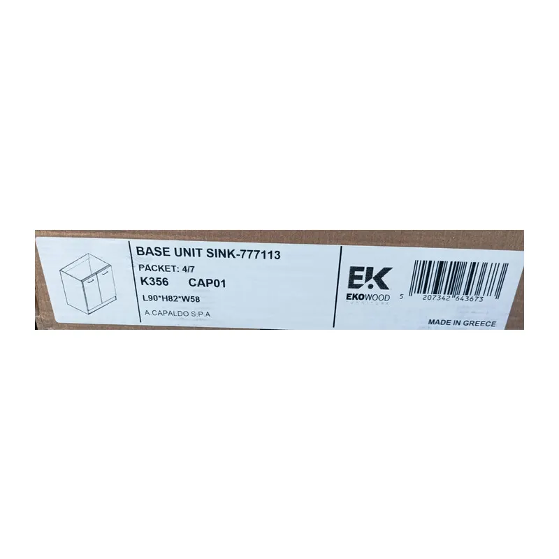 ZZ-Base Lavello L90*H82*W58 x Cucina Sochef 195X217 CM Rovere Sabbiato/Grigio (collo) — Sanitari e ceramiche — rif. FERX.603916