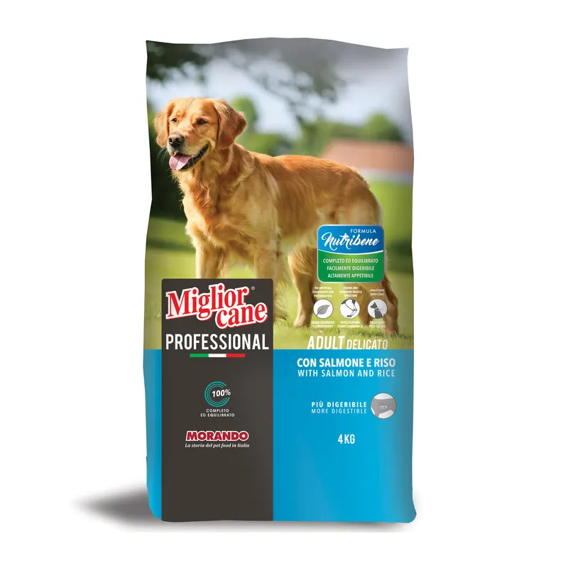 Morando Cane KG.4 Adult Delicato Salmone/Riso — Cani — rif. FERX.665446 Morando Cane KG.4 Adult Delicato Salmone/Riso — Cani — rif. FERX.665446