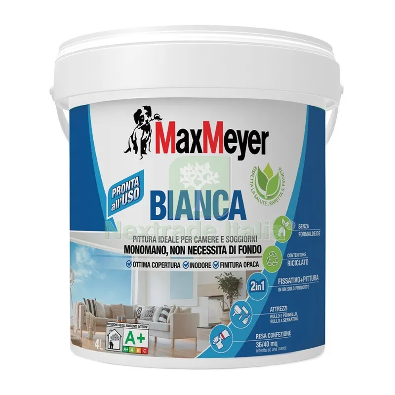 MAX IDROPITTURA LAVABILE BIANCA 4 L — Pitture murali e idropitture — rif. FERX.684424 MAX IDROPITTURA LAVABILE BIANCA 4 L — Pitture murali e idropitture — rif. FERX.684424