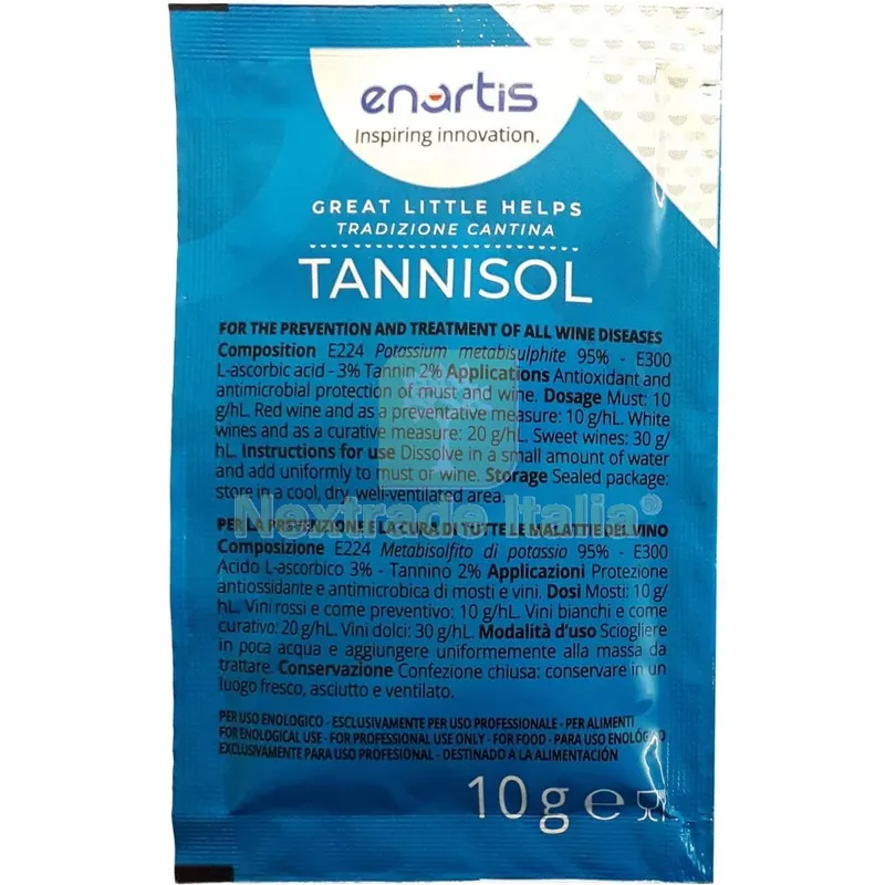 METABISOLFITO POTASSIO TANNISOL KG 1 (100 BUSTINE DA 10 G) — Additivi carburante — rif. FERX.749
