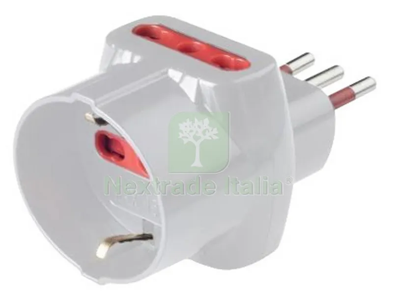 ADATTATORE TRIPLO 10A 2 PRESE BIPASSO ED 1 SCHUKO CON LIMITATORE — Illuminazione — rif. FERX.95417 ADATTATORE TRIPLO 10A 2 PRESE BIPASSO ED 1 SCHUKO CON LIMITATORE — Illuminazione — rif. FERX.95417