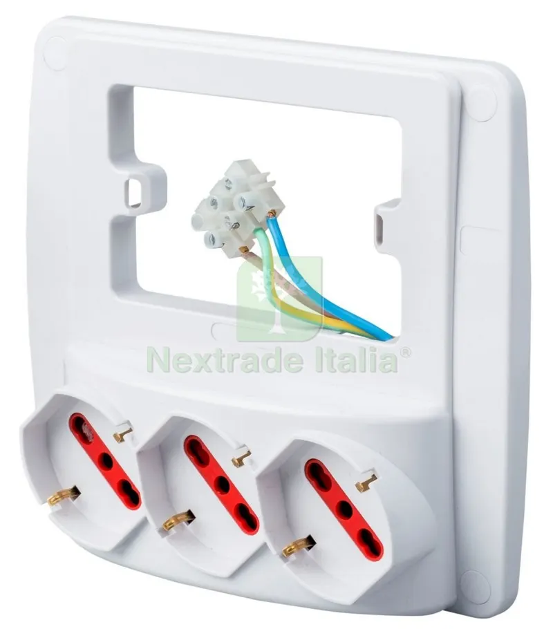 MULTIPRESA DA PARETE 'SMART' 3 PRESE BIPASSO E SCHUKO RS94132 — Interruttori e prese — rif. FERX.95762 MULTIPRESA DA PARETE 'SMART' 3 PRESE BIPASSO E SCHUKO RS94132 — Interruttori e prese — rif. FERX.95762