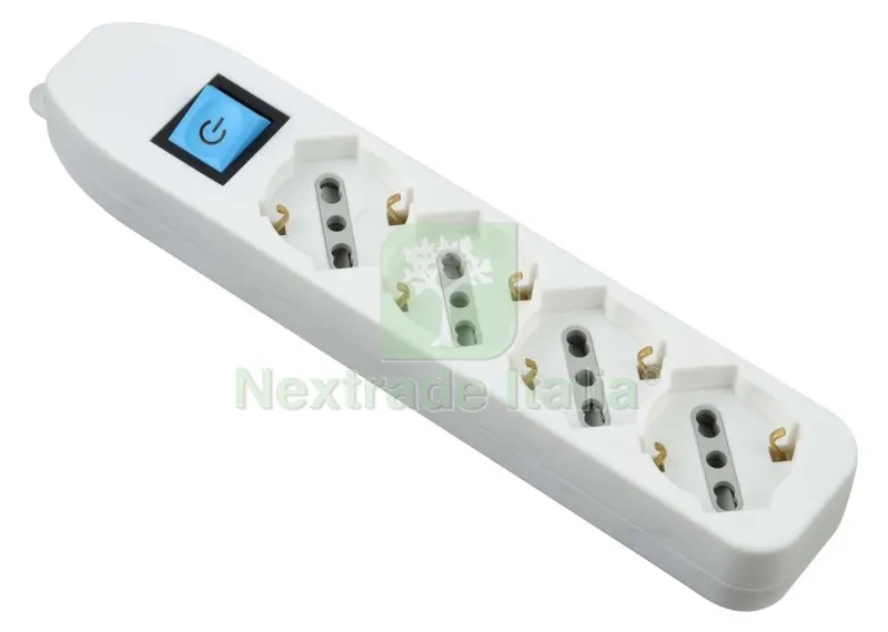 MULTIPRESA 4PRESE BIPASSO/SCHUKO+INTERRUTTORE SENZA CAVO BIANCA FIGURA 9 — Interruttori e prese — rif. FERX.98626 MULTIPRESA 4PRESE BIPASSO/SCHUKO+INTERRUTTORE SENZA CAVO BIANCA FIGURA 9 — Interruttori e prese — rif. FERX.98626