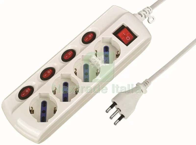 MULTIPRESA 4 BIPASSO SCHUKO CON 5 INTERRUTTORI FIGURA 5 — Interruttori e prese — rif. FERX.9898 MULTIPRESA 4 BIPASSO SCHUKO CON 5 INTERRUTTORI FIGURA 5 — Interruttori e prese — rif. FERX.9898