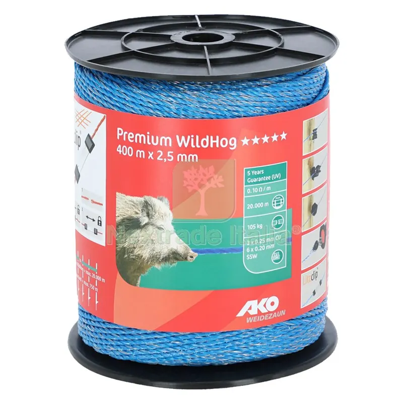 FILO ELETTRIFICATO TONDO PER RECINTO 'PREMIUM WILDHOG' mt. 400 — Recinto elettrico — rif. FERX.6049960NLM FILO ELETTRIFICATO TONDO PER RECINTO 'PREMIUM WILDHOG' mt. 400 — Recinto elettrico — rif. FERX.6049960NLM