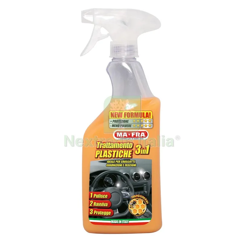 PULISCI CRUSCOTTI 'TRATTAMENTO PLASTICHE 3 IN 1' ml 500 — Additivi carburante — rif. FERX.9320444NLM PULISCI CRUSCOTTI 'TRATTAMENTO PLASTICHE 3 IN 1' ml 500 — Additivi carburante — rif. FERX.9320444NLM