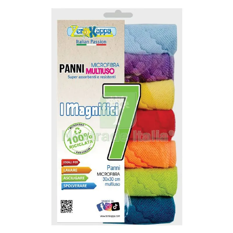 PANNO IN MICROFIBRA MULTIUSO 'MAGNIFICI 7' cm 30 x 30 — Casalinghi e organizzazione — rif. FERX.8036374NLM PANNO IN MICROFIBRA MULTIUSO 'MAGNIFICI 7' cm 30 x 30 — Casalinghi e organizzazione — rif. FERX.8036374NLM