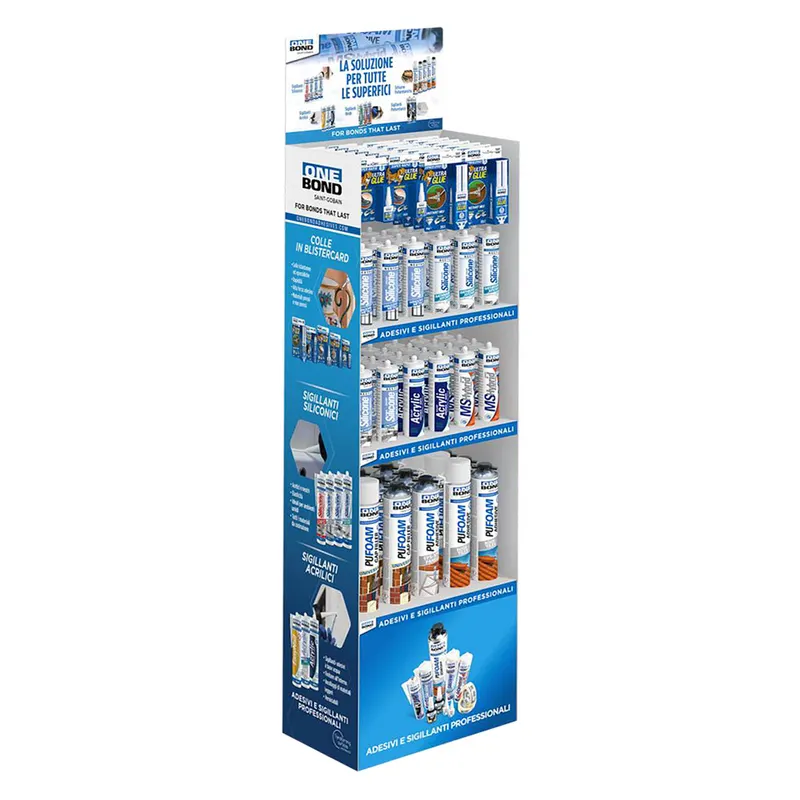 Assortimento Misto Siliconi/Schiume ED Adesivi 'ONE Bond' totale 208 pezzi — Adesivi e sigillanti — rif. FERX.9009099NLM Assortimento Misto Siliconi/Schiume ED Adesivi 'ONE Bond' totale 208 pezzi — Adesivi e sigillanti — rif. FERX.9009099NLM